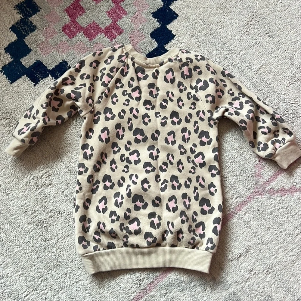 Grayson mini Toddler Girl Leopard Print Sweatshirt Dress Size 3t